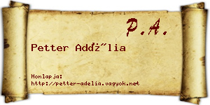 Petter Adélia névjegykártya